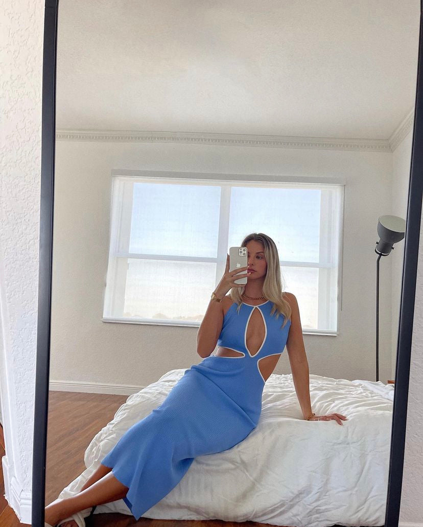 San Sloane - Adrian Rib Midi Cornflower Blue