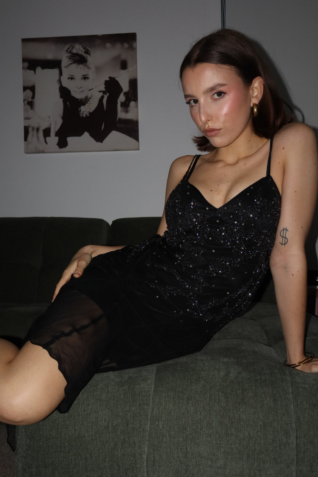 Vintage beaded mini dress
